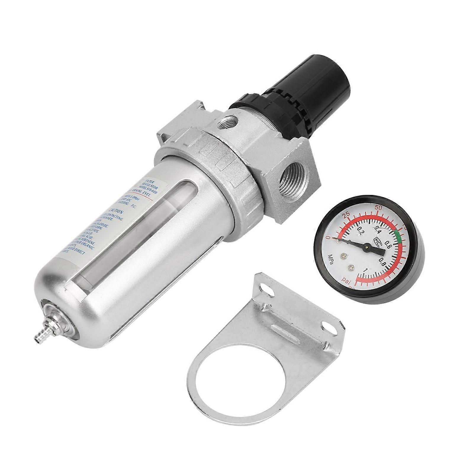 Bsp 1/2" Air Compressor Moisture Water Trap Filter Regulator With Mount Connection