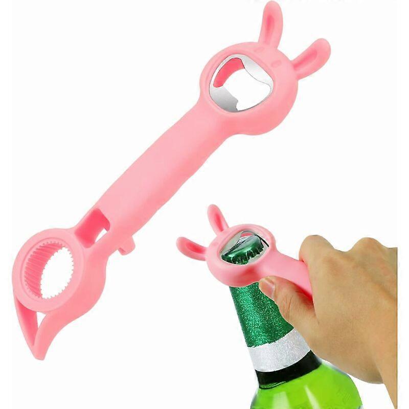 Multi-function bottle opener Portable multi-function bottle opener Suitable for kitchens, bars, cocktails 20*5cm (pink)