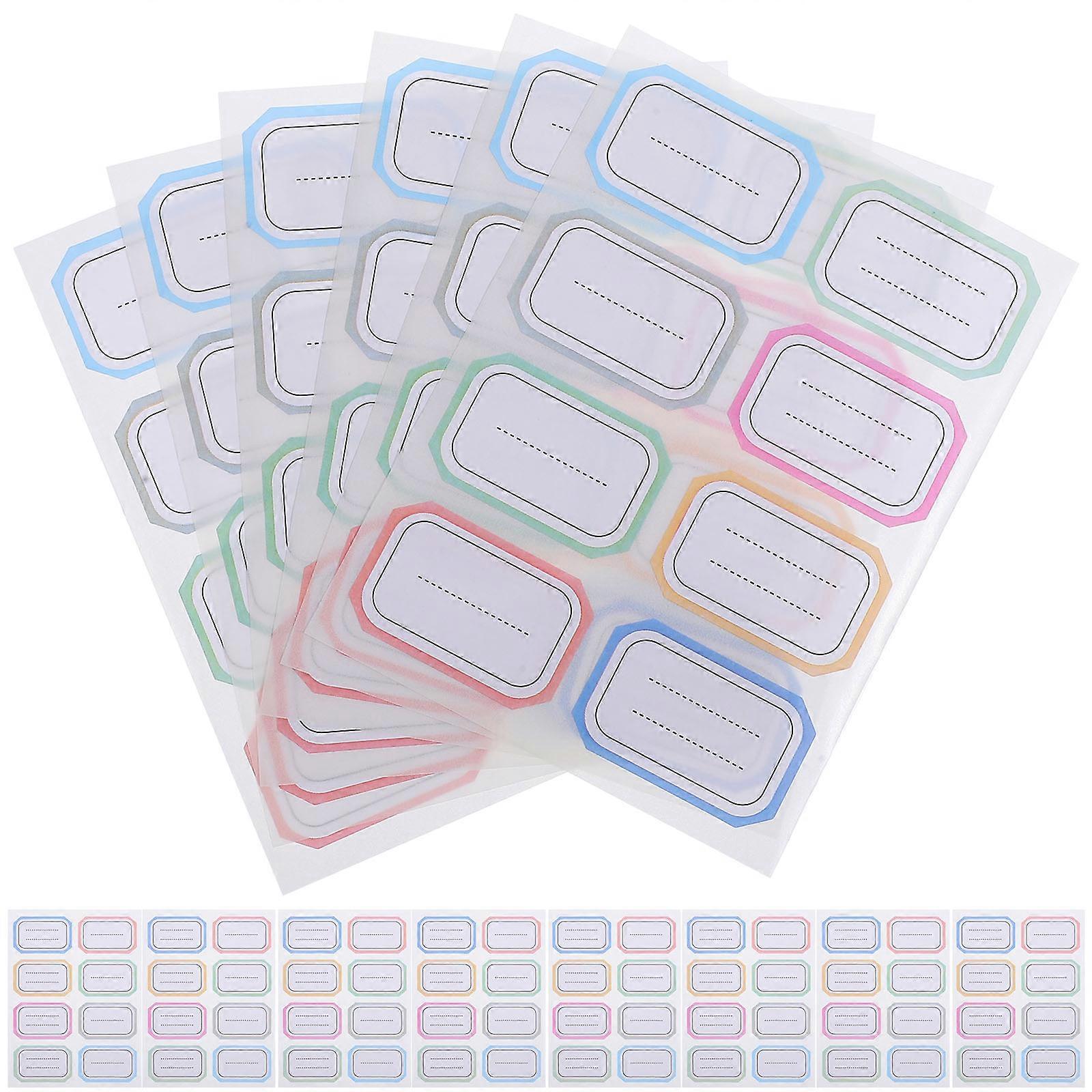 288Pcs Book Marking Sticker Writable Label Sticker Adhesive Labels Lined Writable Label Sticker