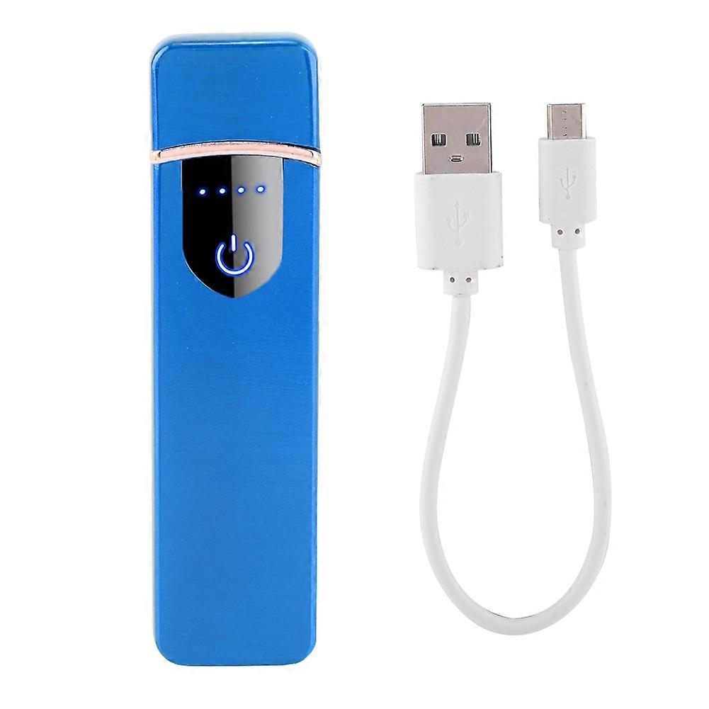 Electric USB Rechargeable Cigarette Lighter Touch Induction Lightweight Lighter(Blue Satin)
