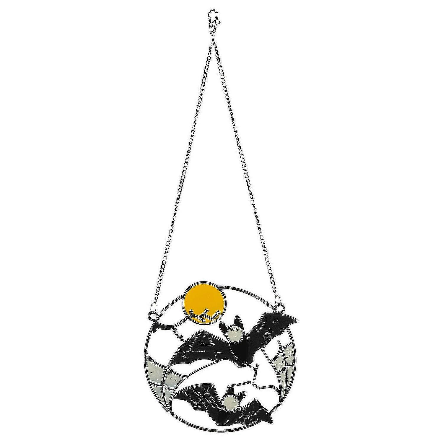 Halloweenská dekorácia s netopierom, závesná dekorácia s netopierom, prívesok s strašidelným domom