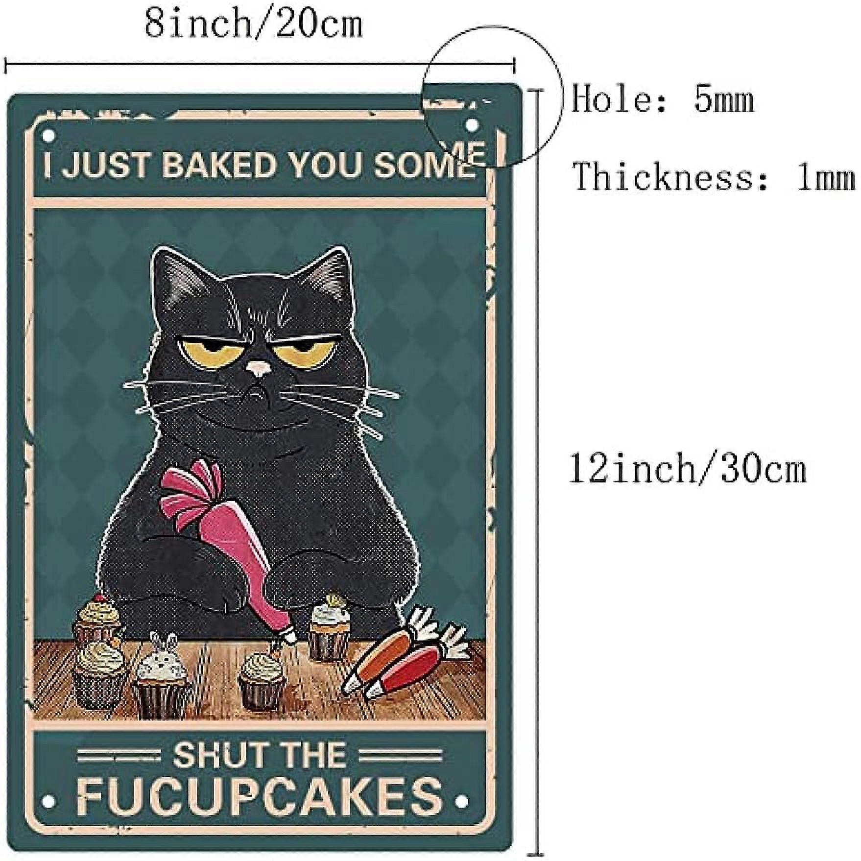 1PC Black Cat Metal Tin Sign Wall Decor Poster Vintage Art Funny