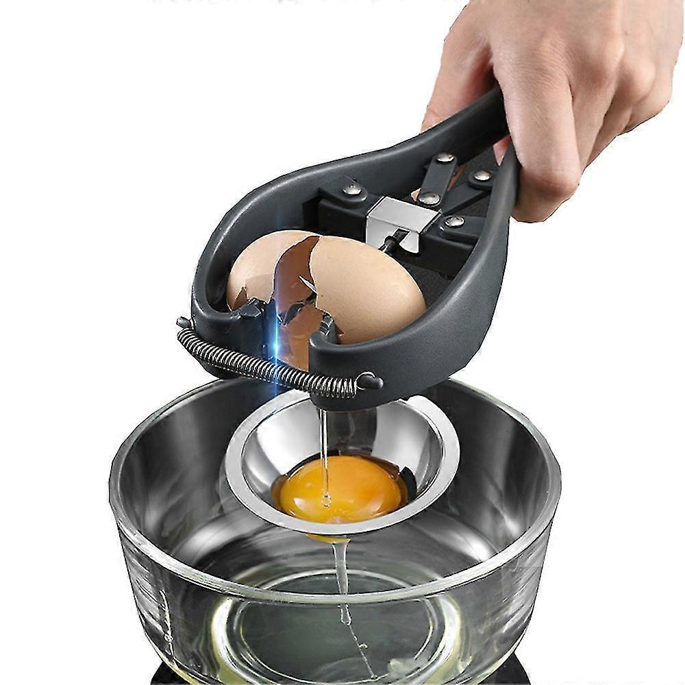 Egg Separator Stainless Steel Handheld Automatic Egg Opener Kitchen Gadget Tool