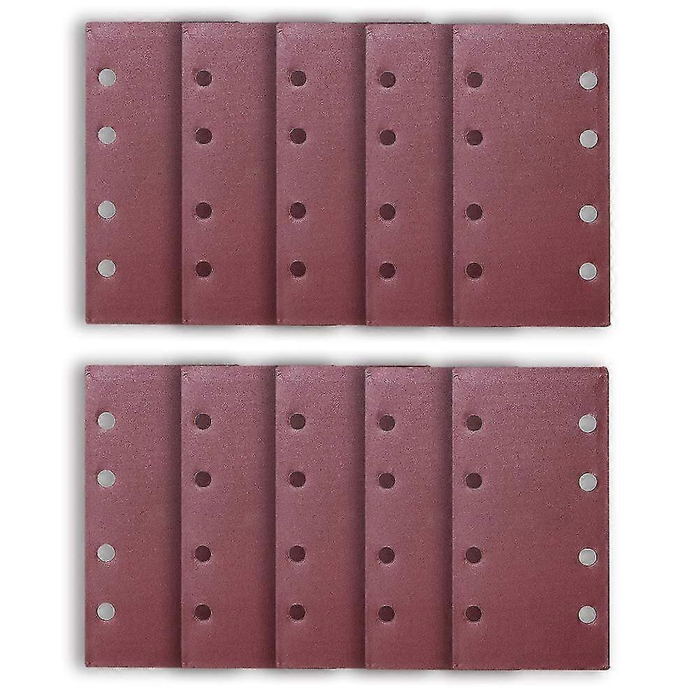 10pcs 93x185mm Sandpaper Sanding Paper 8 Holes Loop Sand Sheet Punched 400 Grits Fit Rectangular Orbital Sander-YuJia