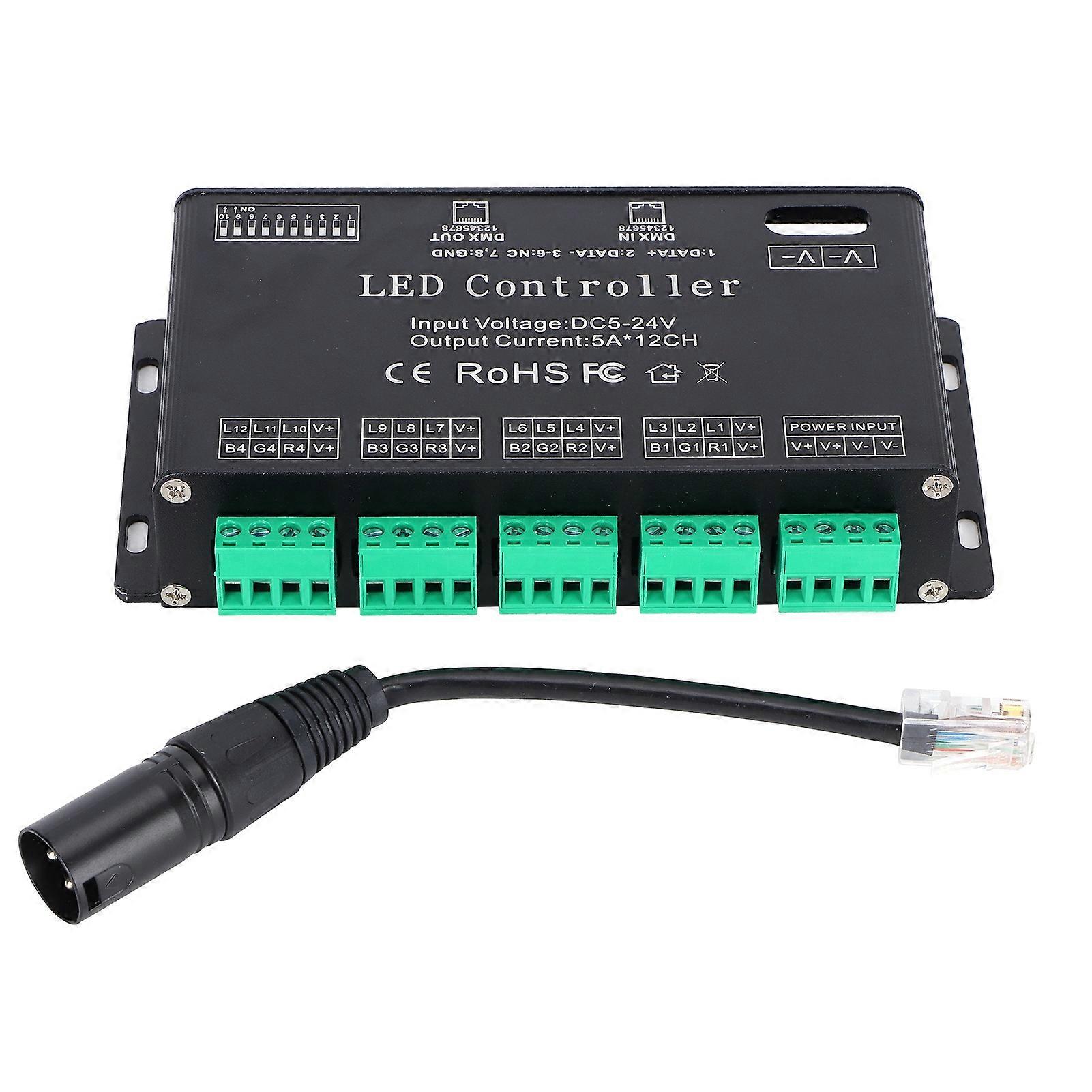 12 Channel DMX Constant Decoder for RGB LED Light Strip Control