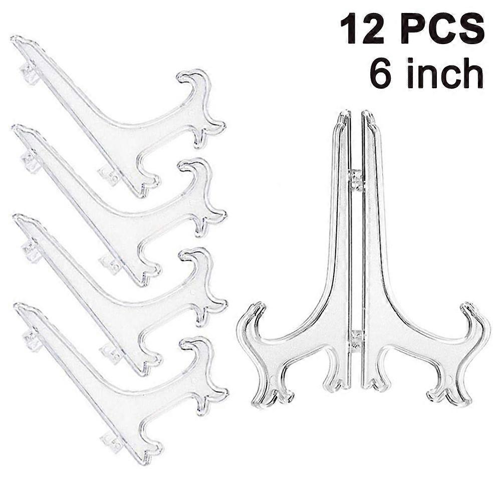 12 stk plaststaffelier Pladestativer, pladestativer, foldeplader, displaystativer til præsentation af opsamlingsplader, skålstativer, bøger, tallerkener