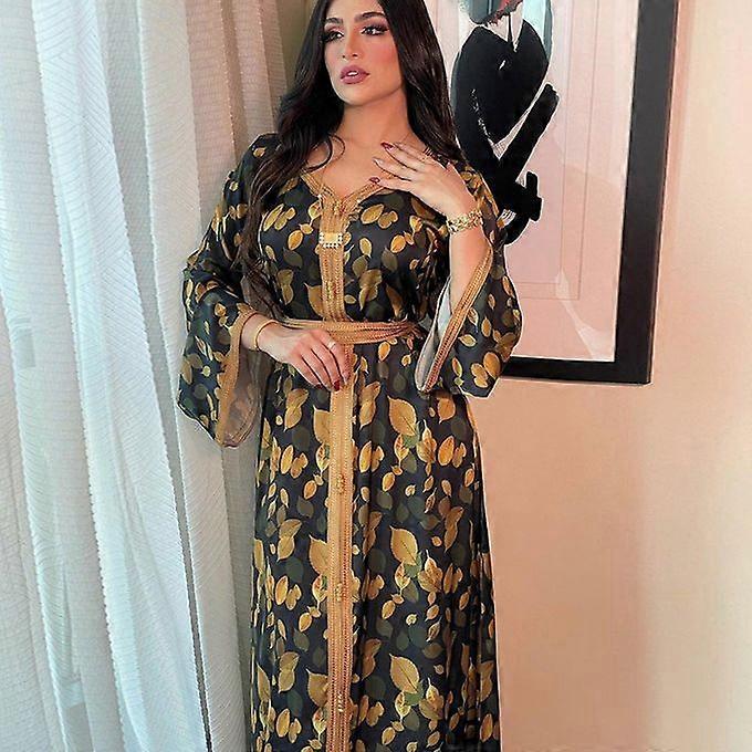 Kvinna Söt V-ringade Blommor Lös Klänning