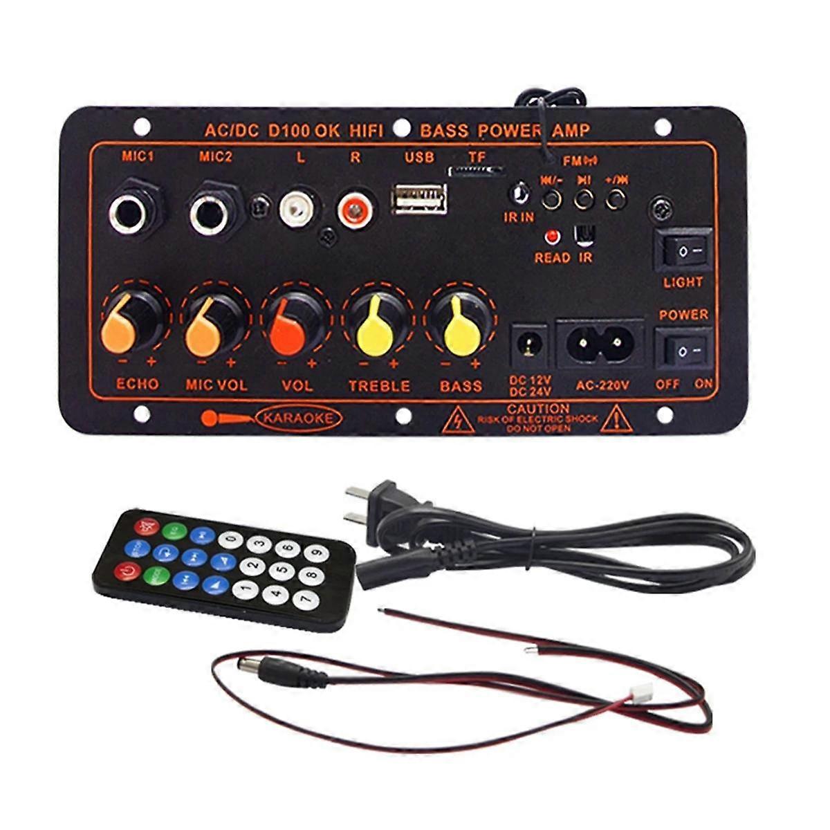 Sound Amplifier Home Digital Bluetooth Amplifiers Support Dual Microphone MP3 Player U Disk TF for