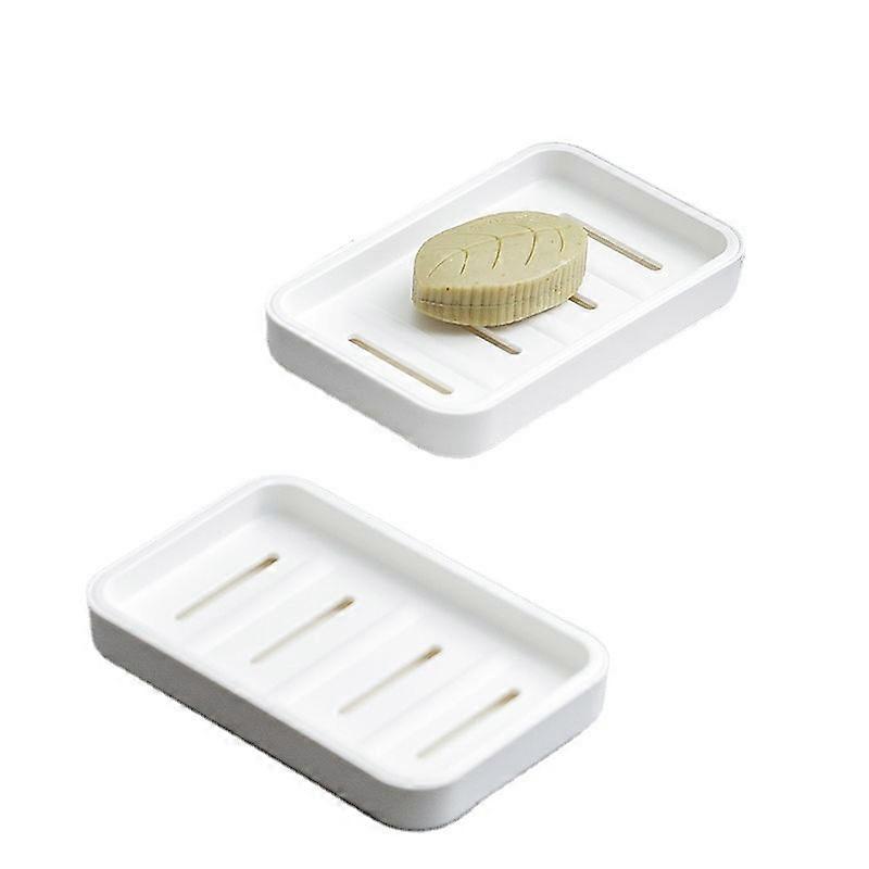 2 plastic zeepbakje voor douchewand, witte zeephouder voor wastafel in de badkamer