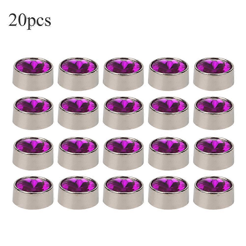 20 قطعة برشام ترصيع جولة سبائك DIY أحذية أكياس الملابس الديكور مع 20 قطعة غسالات 12 مم الأرجواني