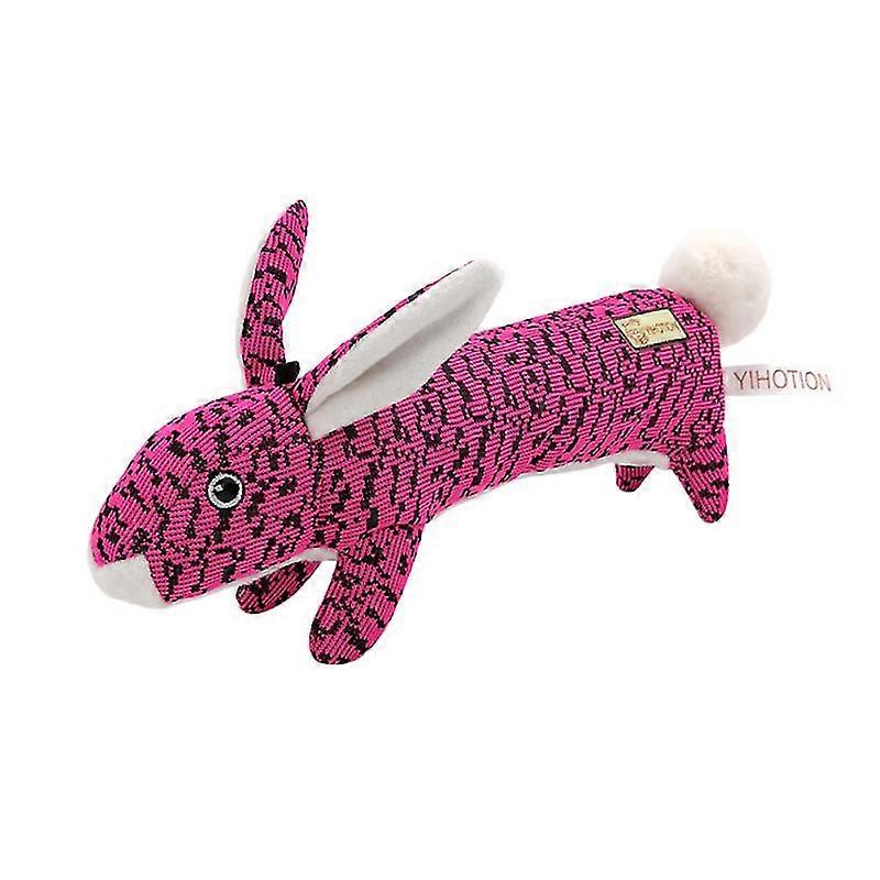 long rabbit sound squeaky toys chew bite toy pet supplies for dog puppy (rose red)