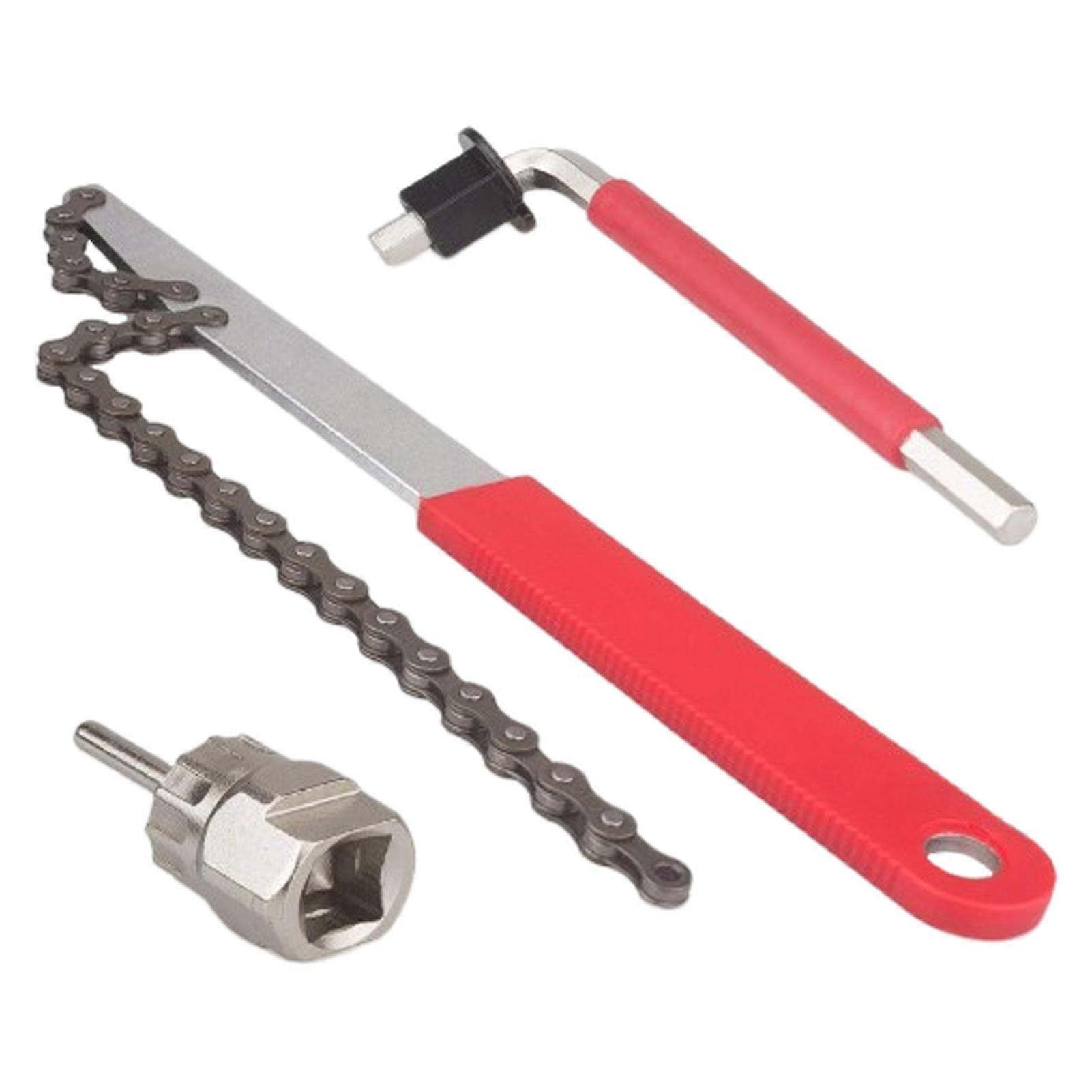 1 Set Bike Bottom Bracket Repair Tool Kit 8MM Hex Key Road Mountain Bicycle Chain Wrench Flywheel Center Shaft Installation Disassembly Tools Bike Acc