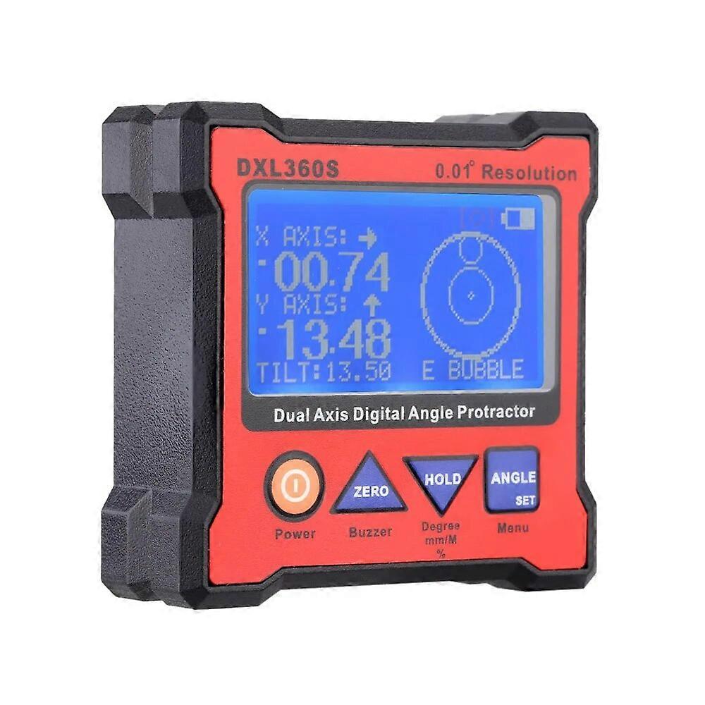 DXL360S Gradenboog met dubbele ashoek Dumpy Level Dual-Axis Level Measure Aligner Gauge Diagnostisch hulpmiddel met 5-zijdige magnetische basis