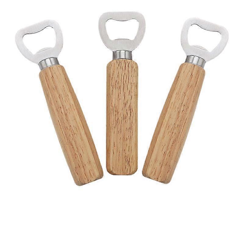 Bartender bottle opener, beer bottle opener, cider, soft drinks - wooden handle hand-held (3 sets),2024 Ping