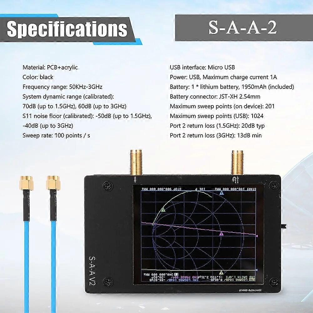 NanoVNA-F V2 4.3 Inch IPS LCD Display Vector Network Analyzer S-A-A-2 Antenna Analyzer Short Wave HF VHF UHF