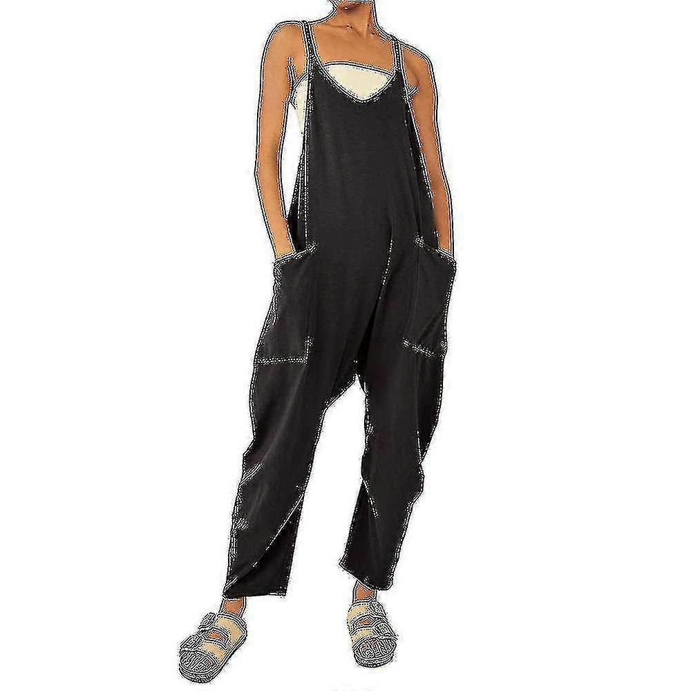 Kvinders afslappede overdimensionerede overalls Harem lange cykelbukser Dungarees Baggy jumpsuit []
