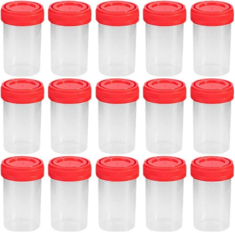 Specimen Cups With Lids 15pcs Clear Urine Collection Cup 60ml Disposable Urine Sample Jar Containers For Pee Semen Sperm Sample Testing (random Color)