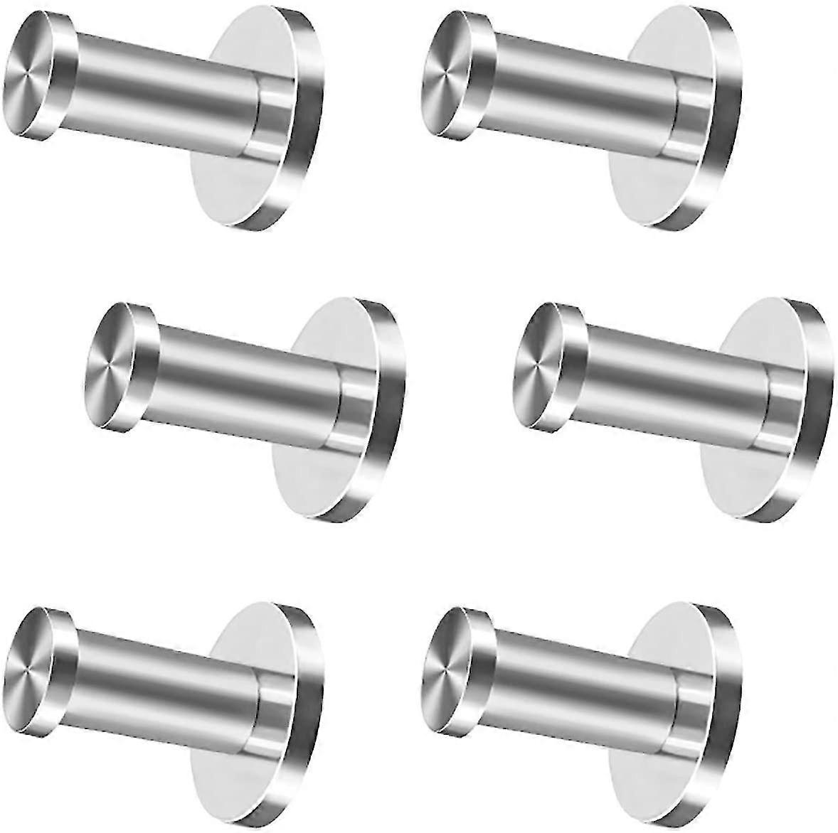 6 Pcs Coat Hooks Wall-mounted Robe Hook Brushed Towel Hook For Bath Wand (2 Inch)