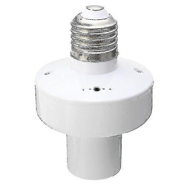 E27 Wireless Remote Control Lamp Holder 20m Range, Easy Installation, Up to 80W Load, White Color, Includes Remote Controller