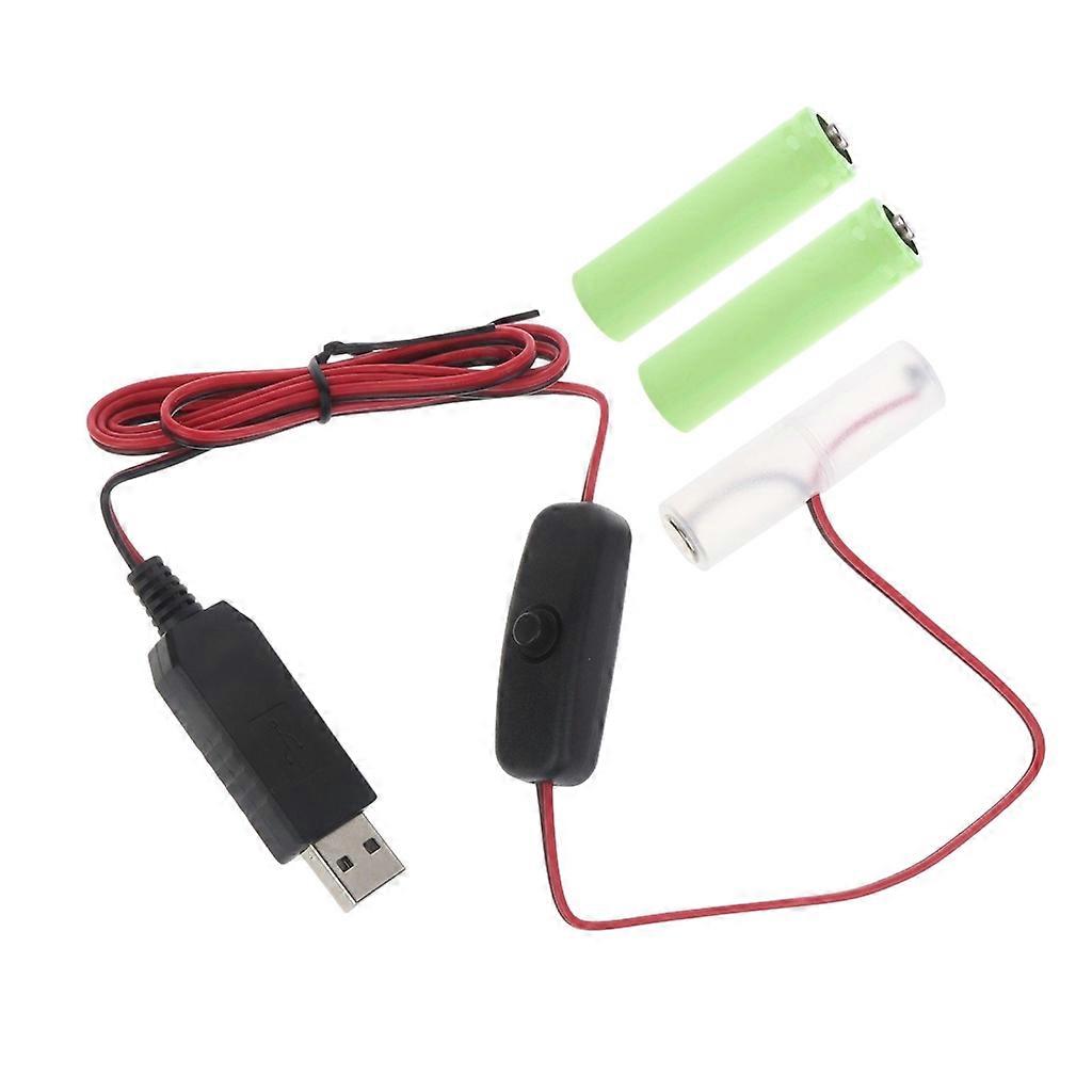 Universal Type C USB to 4.5V AM3/LR6/AA Dummy Battery Power Cable With Switch