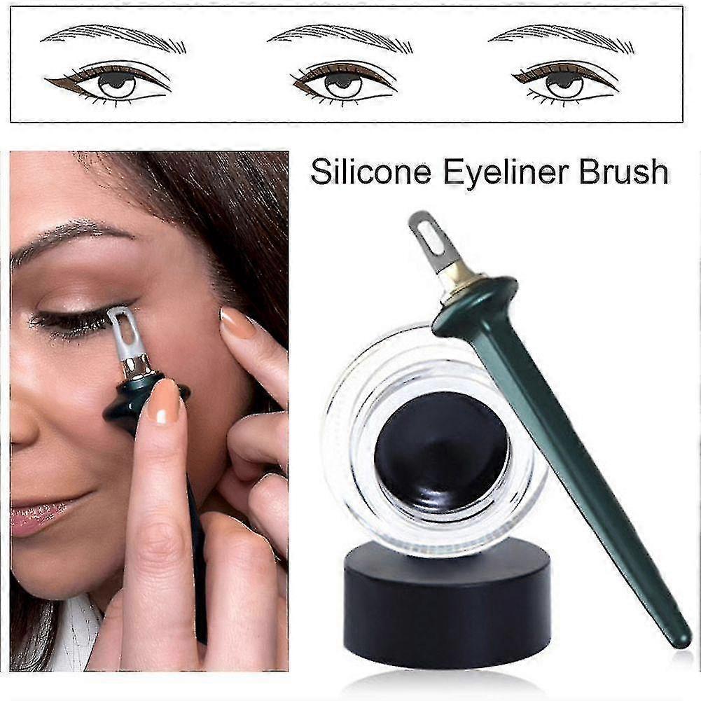 Eyeliner Guide Tools Easy No Skip Eyeliner Gel Riutilizzabile Silicone Eyeliner Pennello Eyeliner per Mani Tremolanti Beginer Makeup Nero