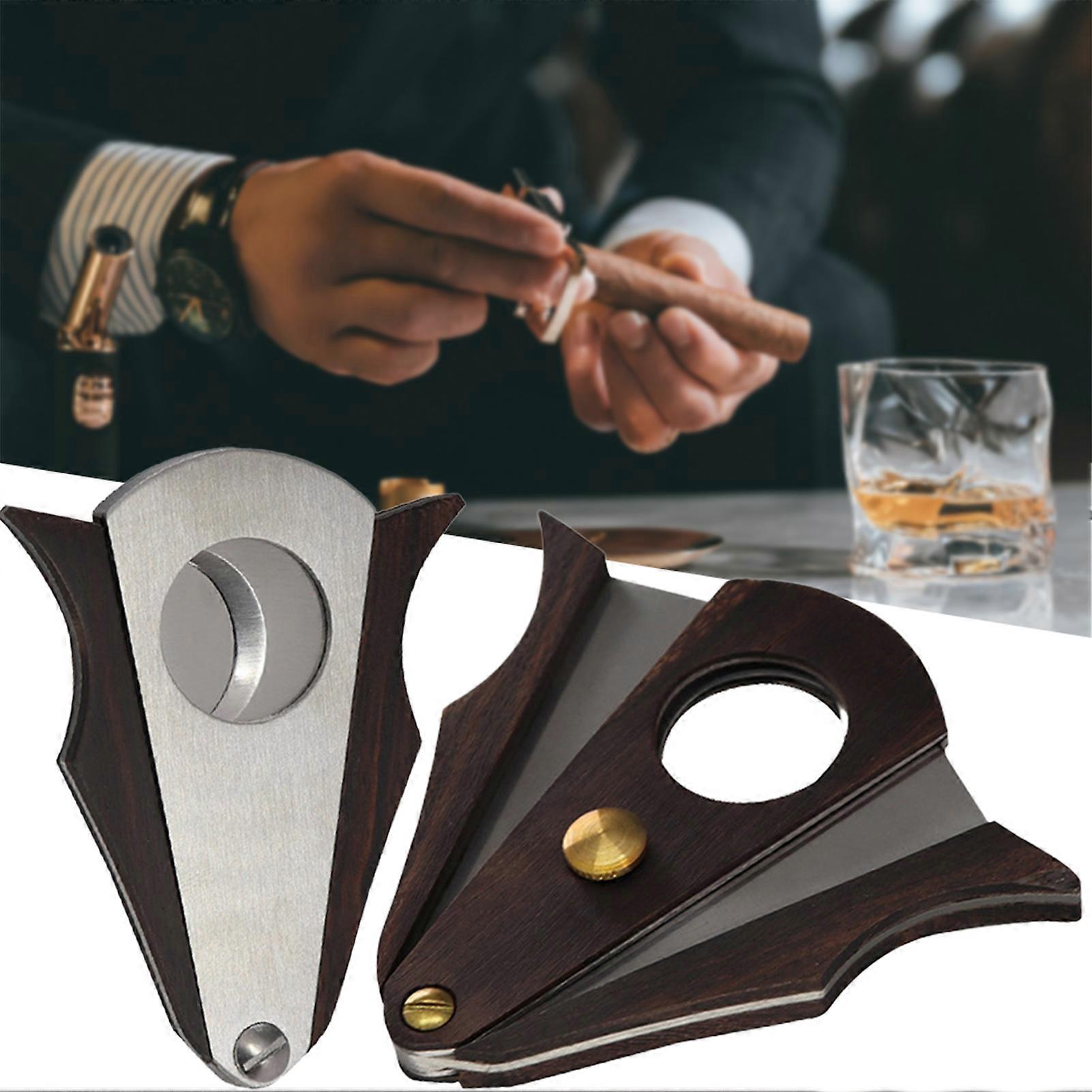 Stainless Steel Cigarro Knives with Double-Blade Professional Lightweight Cigars Knives for Home
