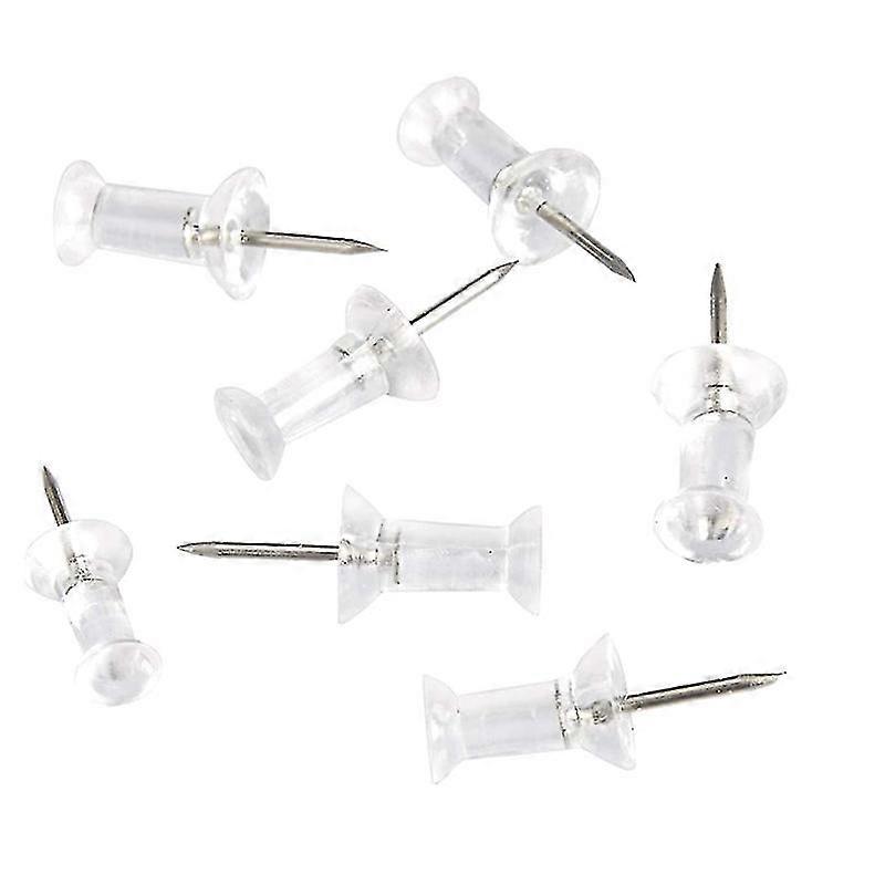مسامير دبابيس الدفع ، رأس بلاستيكي شفاف ، نقطة فولاذية ، 100 عبوة ، 23 * 8 مم