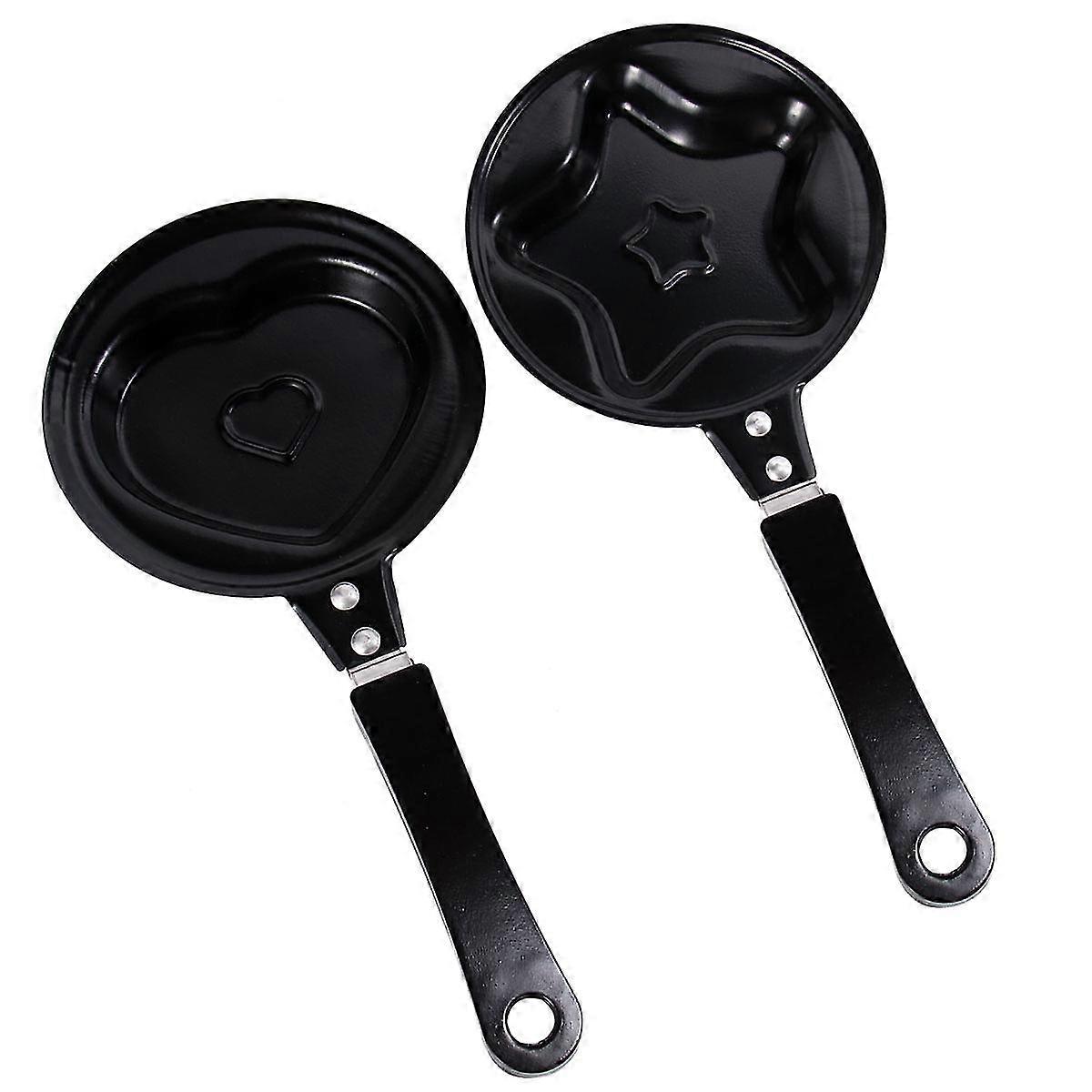 2 Pcs Mini Omelette Pan Nonstick Breakfast Pan Cartoon Egg Frying Pan Mini Cooking Pan For Fried Eggs And Making Pancake (mixed Styles, Star Shape And