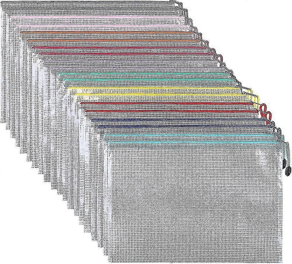 30 Pak A4 dokumentlomme. Ipow lynlås pose mesh poser sæt lynlås pose