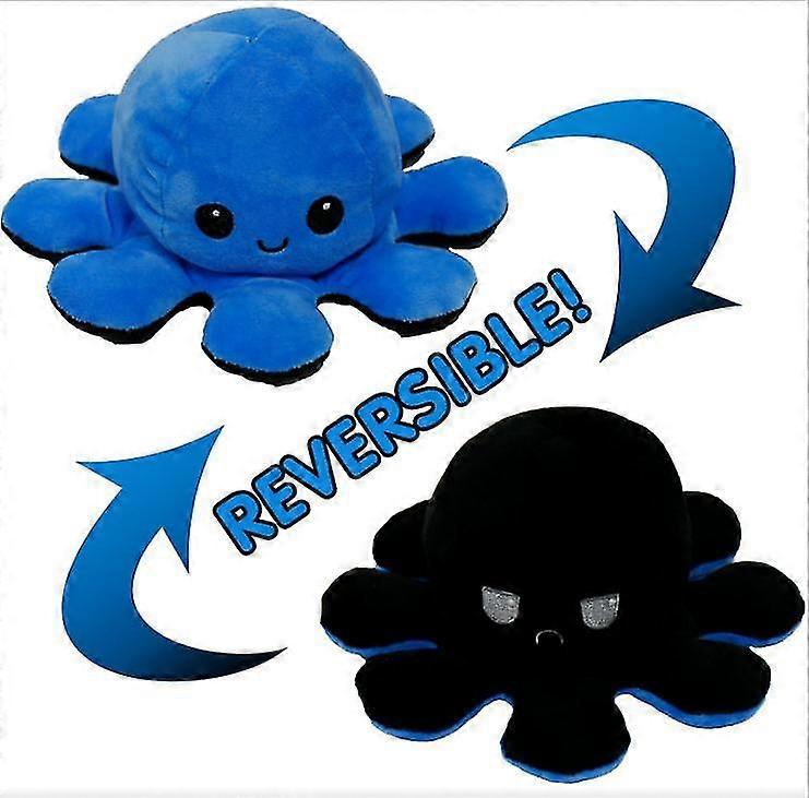 Schwarz/blau Reversible Flip Octopus Plüsch Stofftier