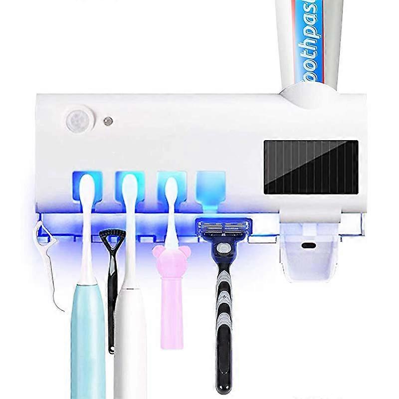 2 In 1 UV Toothbrush Sterilizer With Automatic Toothpaste Dispenser Ultraviolet Antibacteria Toothbrush Toothpaste Holder