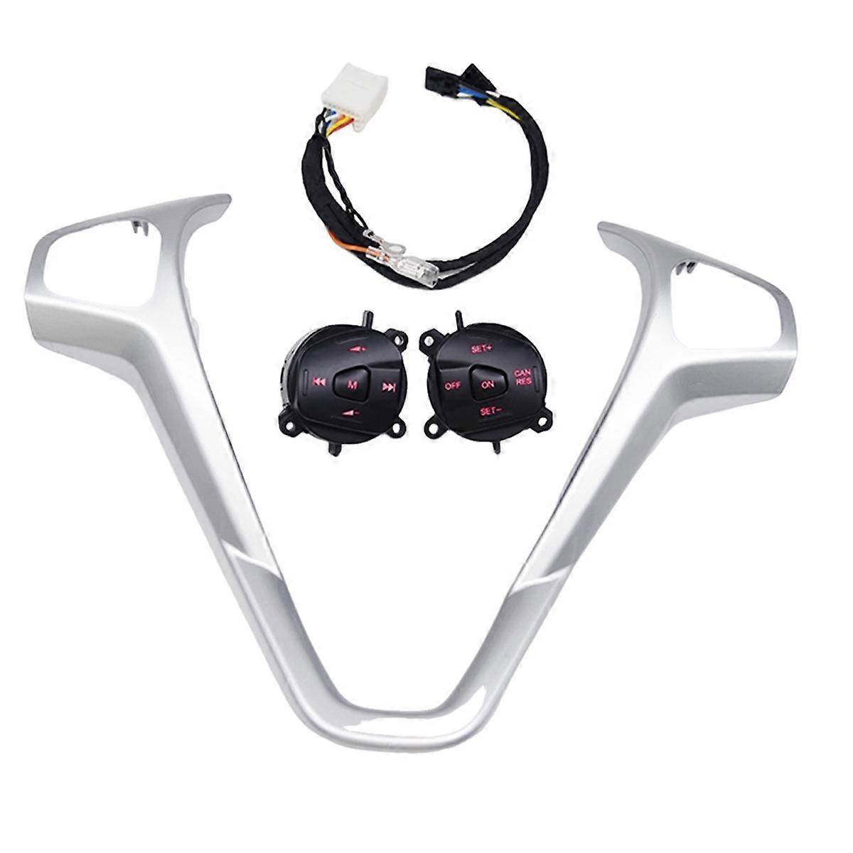 For Fiesta MK7 MK8 Escort Ecosport Car Red LED Cruise Switch Button with Steering Wheel Trim Frame and Wiring