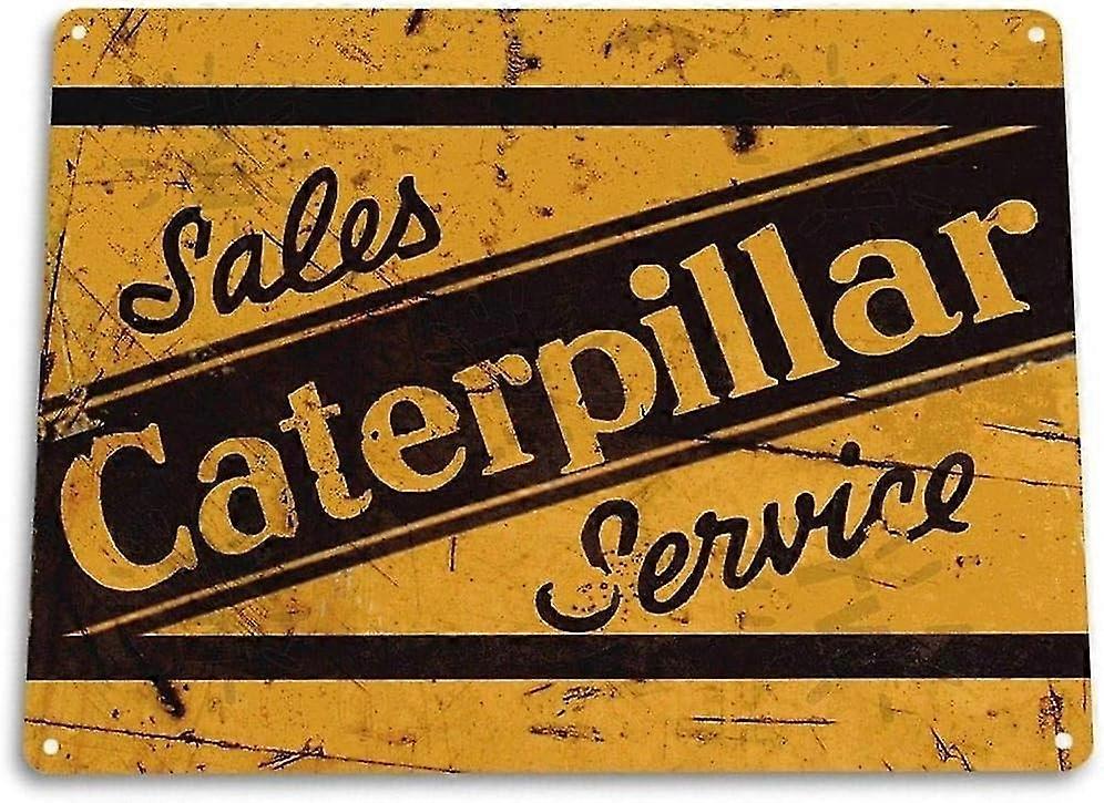 Cínový znak Caterpillar Metal Sign Shop Garážový traktor Ťažké vybavenie Znak Cínový znak 8x12 palcov ALEBO 12x16