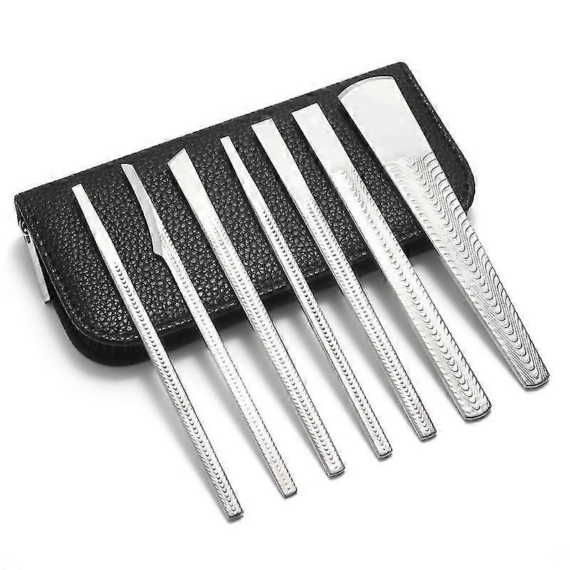 プロフェッショナルペディキュアナイフキット、プロフェッショナルステンレススチールプレーナーブレードカルスリムーバーペディキュア7ピースセット