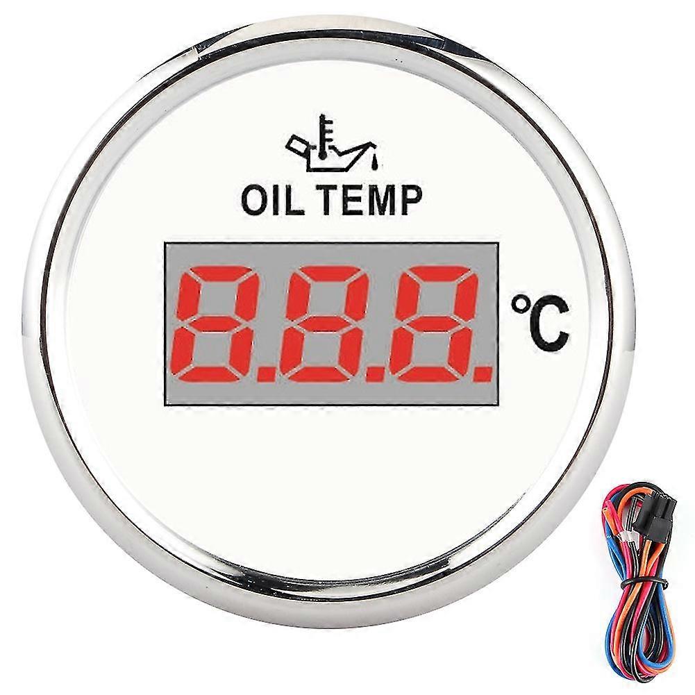 Universal Digital Oil Temperature Gauge 52mm 12V24V with Red Backlight - 50 to 150 for Car Boat Yacht Motorcycle