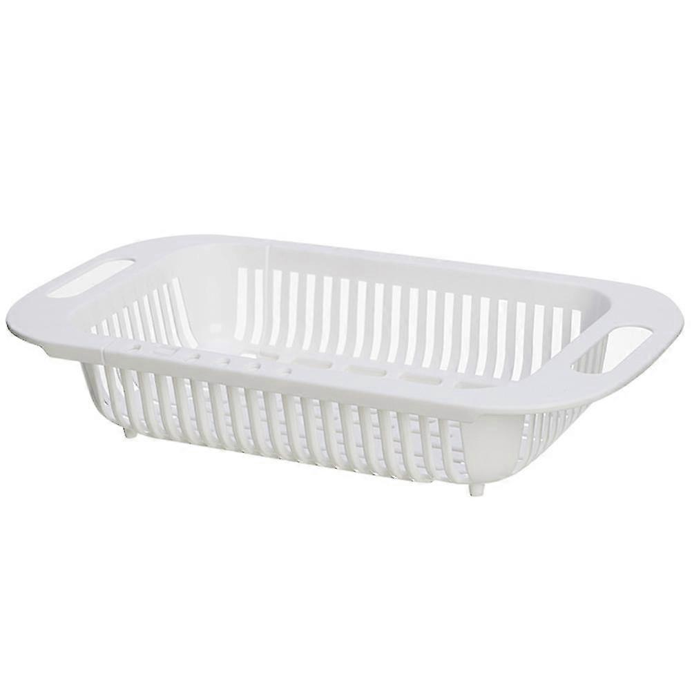 Plastic Retractable Dish Rack Kitchen Sink Drain Basket with Fruit Vegetable Basket