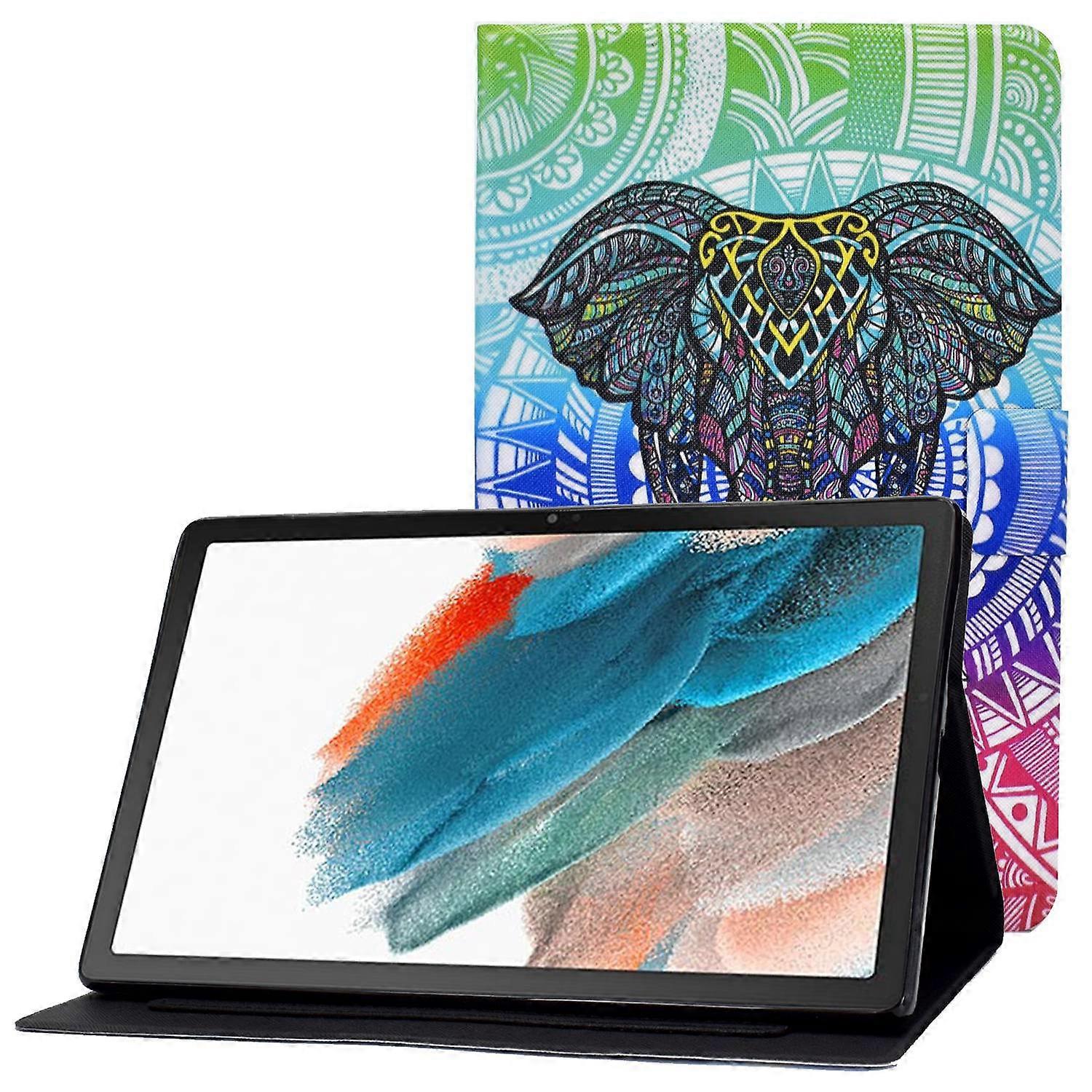 For Samsung Galaxy Tab A8 10.5 (2021) SM-X200/X205 Anti-drop Magnetic Pattern Printing Cover Folio Flip Auto Wake/Sleep PU Leather Stand Case with Car
