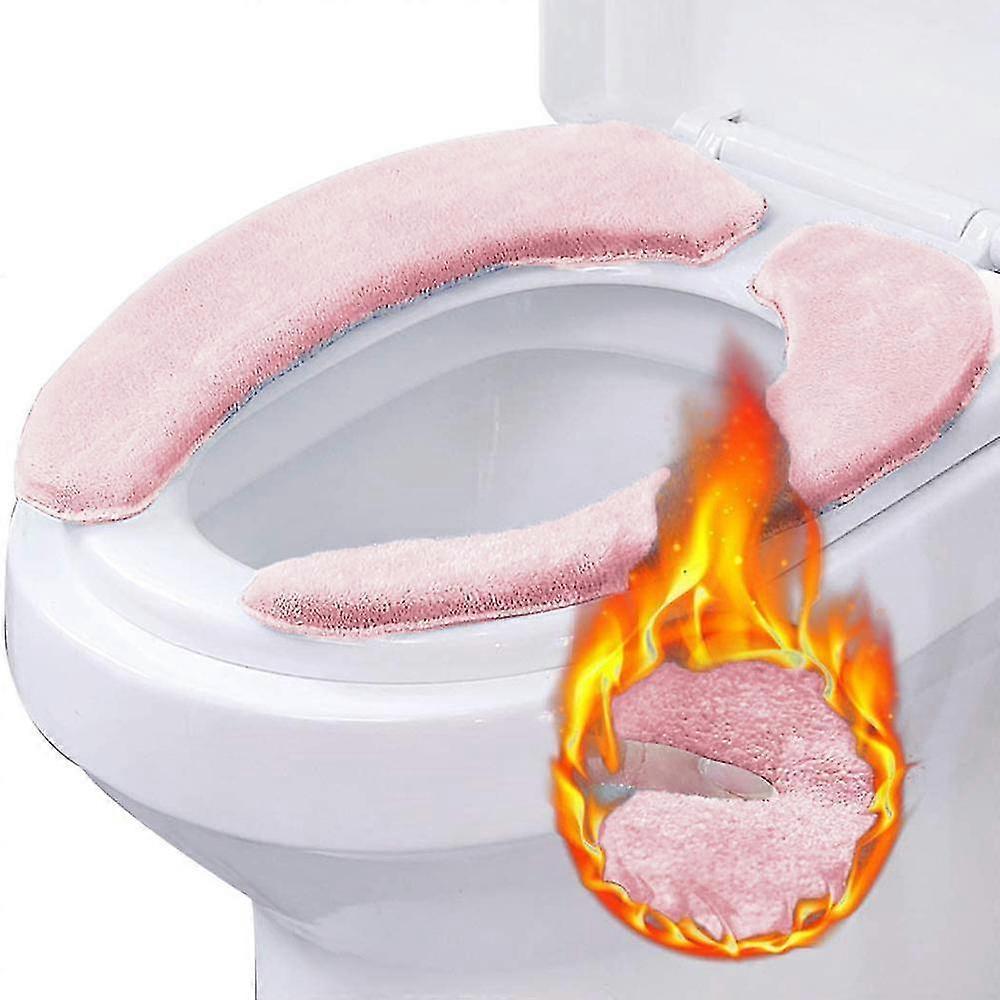 A Pair Of Toilet Mats - Memory Foam Thickened Pink Large