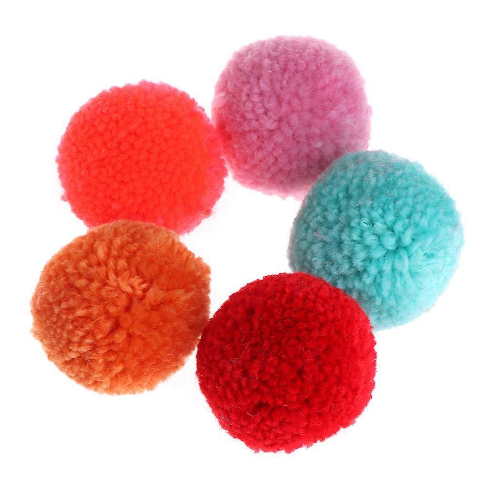 5PCS for Cat Teaser Toy Balls Colorful Plush Balls Pet Interactive Ball Toy for