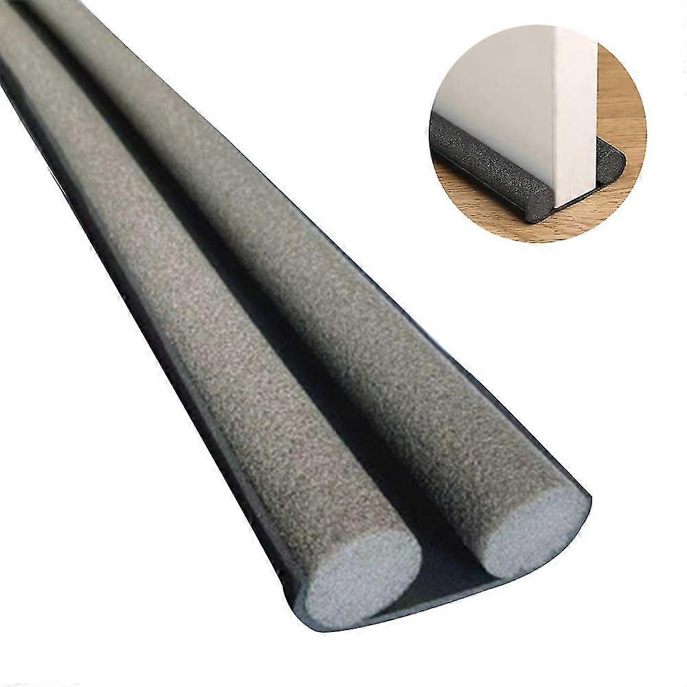 Twin Door Draft Stopper, Under Door Bottom Seal Strip Noise Blocker for Door Insulation and Soundproofing, 95cm Length Adjustable
