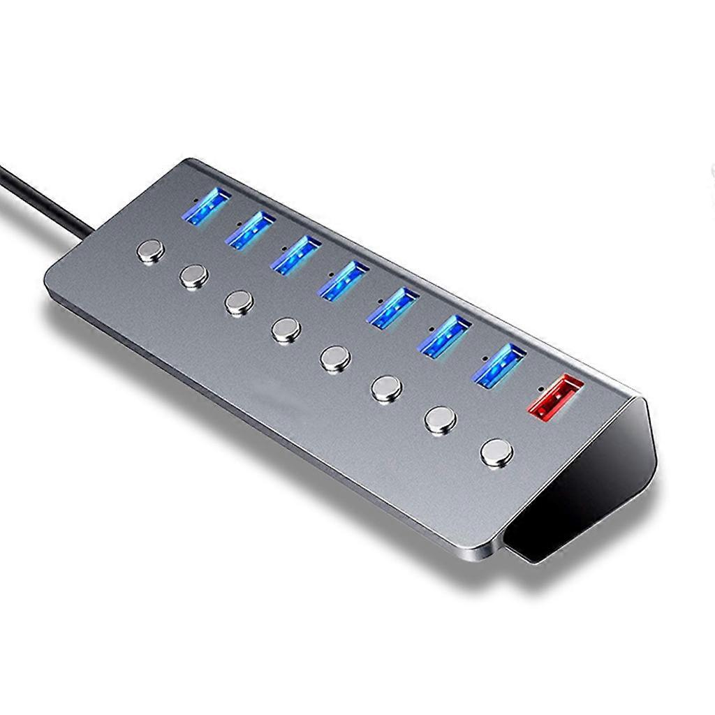 USB 3.0 Hub Multi-grensesnitt Utvidelse USB Splitter Utvider Med Strømbryter