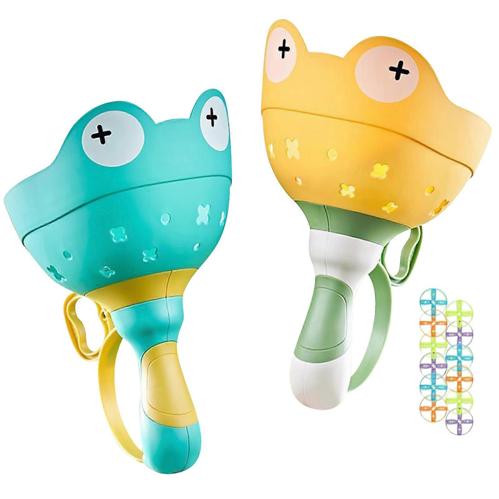 2PCS Manual Capture Game With 12 Discs, Flying Disc Launcher Toy,50% Offer