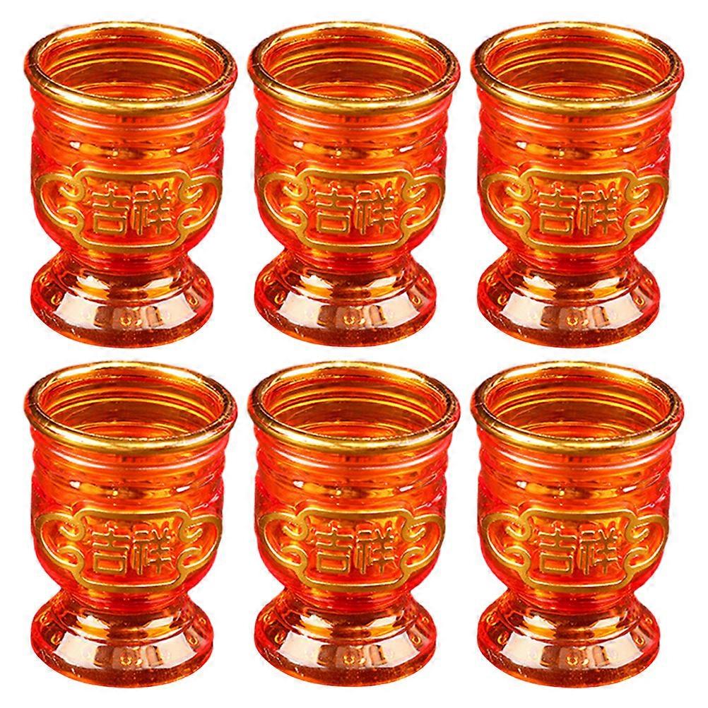 6Pcs Offering Cup Decorative Worship Cup Temple Offering Cup Multi-Function Wine Drinking Cup