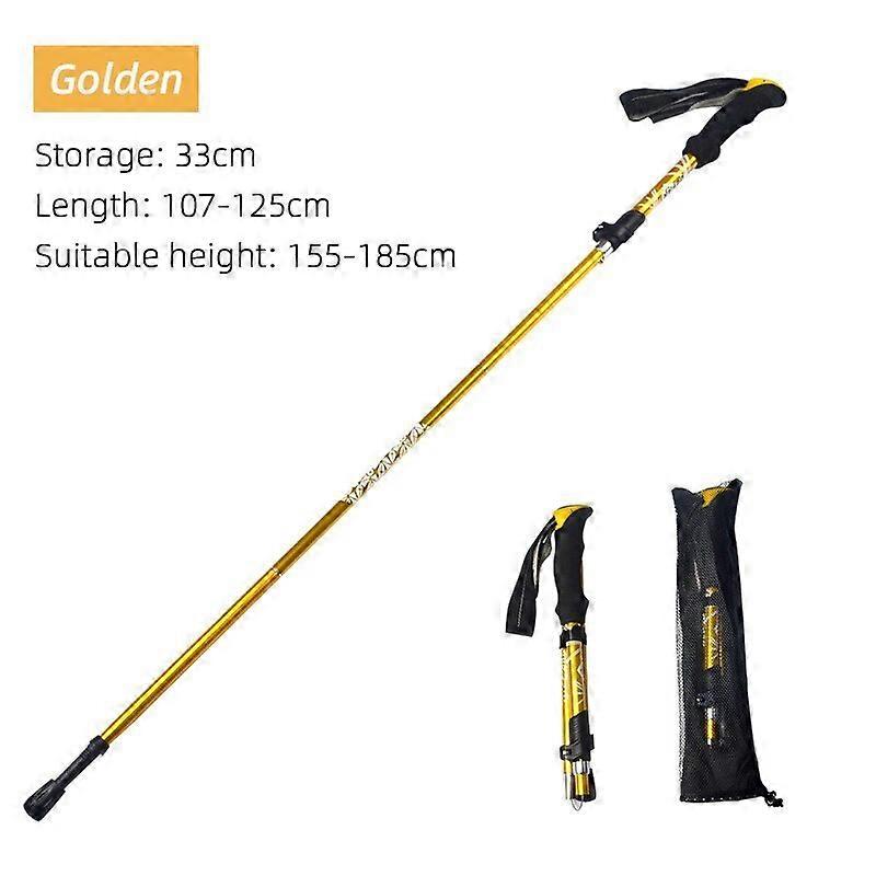 5 Section Outdoor Fold Trekking Pole Camping Portable Walking Hiking Stick For Nordic Elderly Telescopic Easy Put Into Bag 1 PCS Canes & Walking Stick