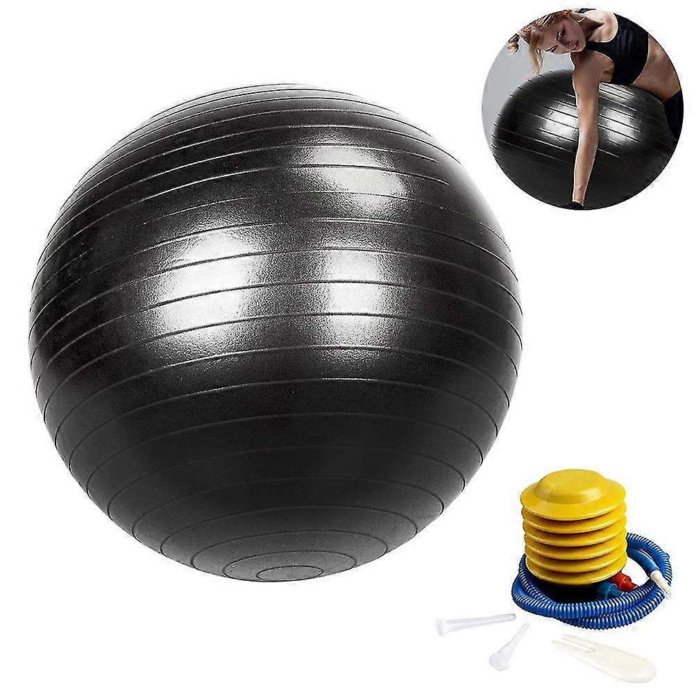Træningsbold, Yoga Kuglestol med Quick Pump, sort,55Cm