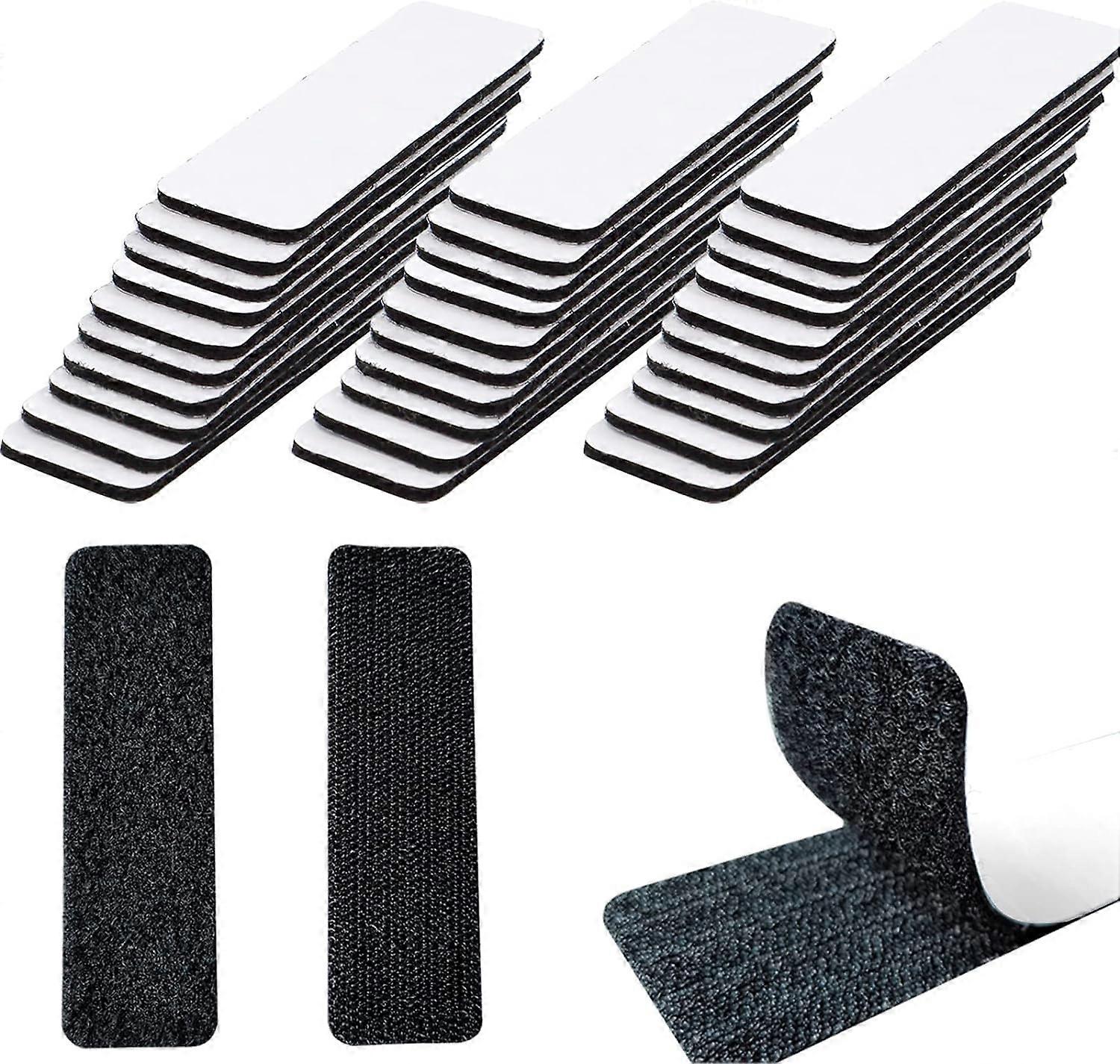 30-Pack Double Sided Tape, Mounting Pads Heavy Duty Strong Hook and Loop Tape Strips Self-Adhesive Waterproof Adhesive Pads, Rectangular Adhesive Pads