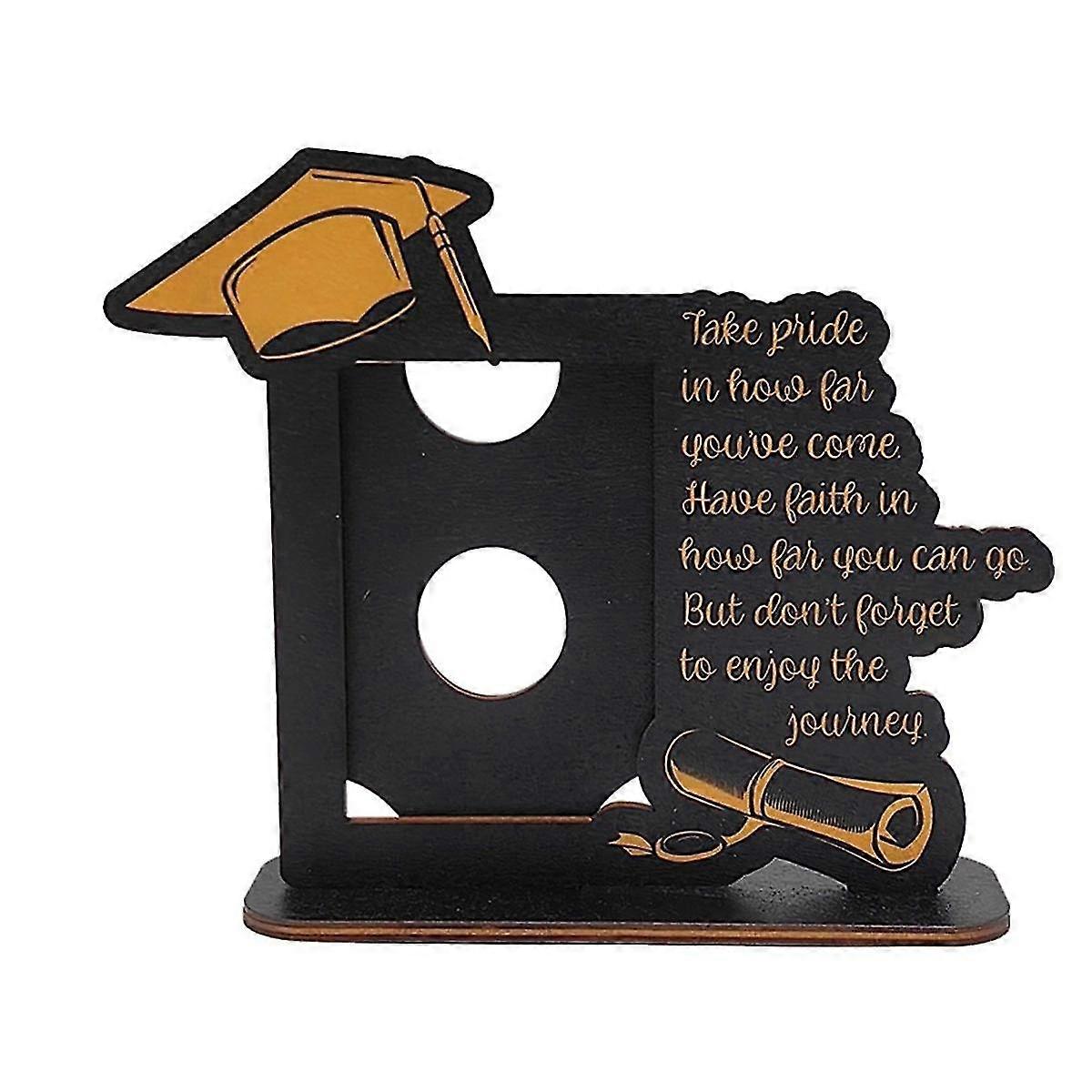 Class Of 2024 Graduation Frame Wooden Table Graduation Picture Frame Home Desktop Ornaments Fits Vertical Portrait,B