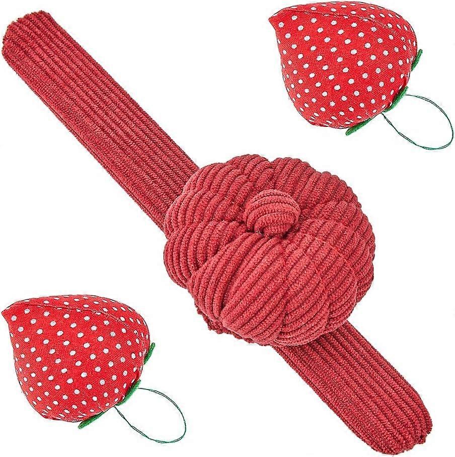 1Pc Cotton Corduroy Pumpkin Needle Holder Pillow and 2Pcs Strawberry Shape Sewing Pin Cushion Mixed Color 47.5~220x47.5~70x50mm