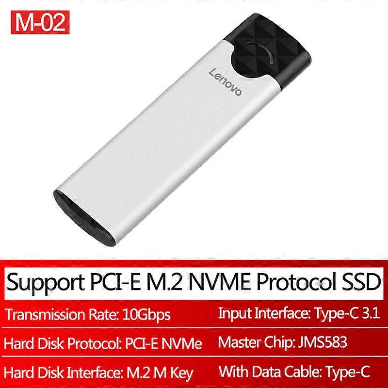 Lenovo M2 SSD Case, M.2 to USB 3.1 Gen 2 NVMe SSD Enclosure for nvme PCIE M Key,NGFF SATA B (B+M) Key SDD Hard Disk Box adapter