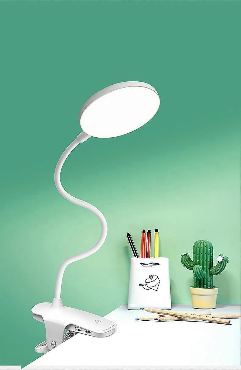 AXX - LED Desk Lamp with Clip and Rechargeable Battery, Dimmable Light, for Eye Care, Flexible Bedside Lamp